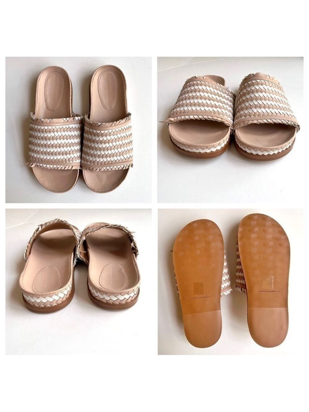 Sigerson Morrison Woven Leather Slide Sandals - Picture 10 of 12